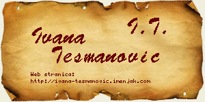 Ivana Tešmanović vizit kartica
